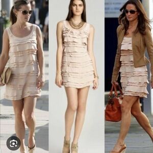 French Connection Layered Blush Mini Dress Silk